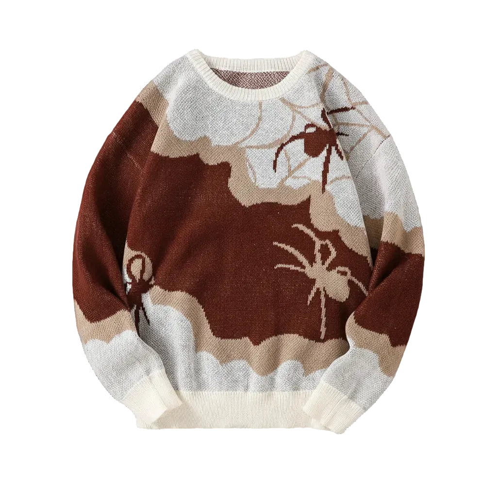 Spider Jacquard Knit Sweater 001