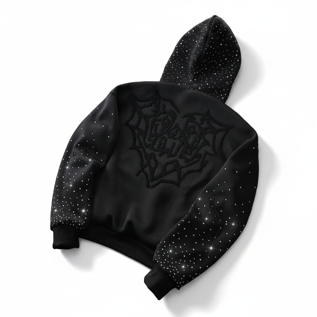 Rhinestone "Web" Hoodie 117