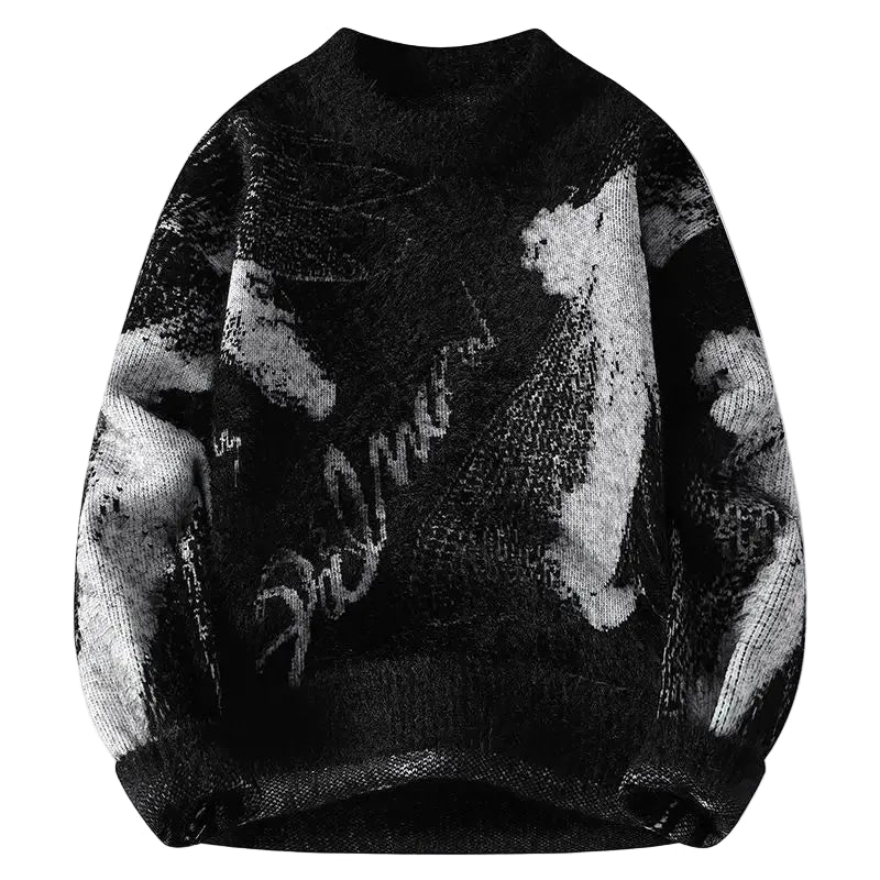 Abstract Jacquard Knit Sweater 002