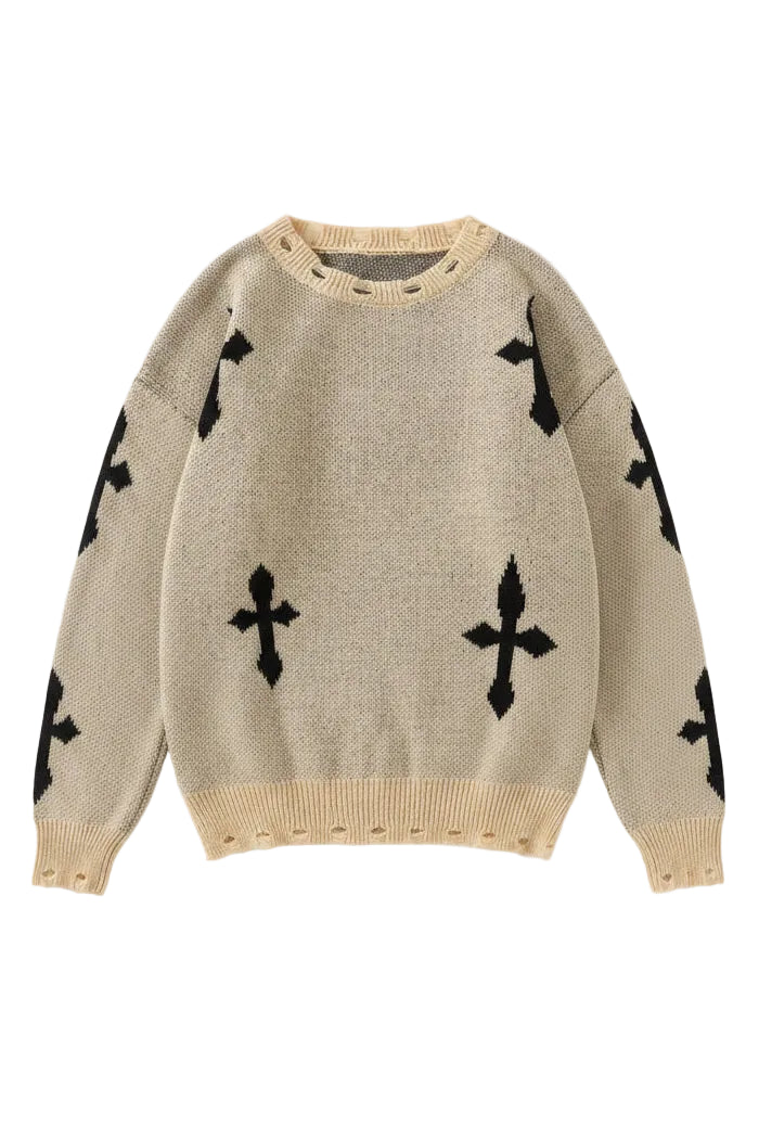 Distressed Cross Knit 006