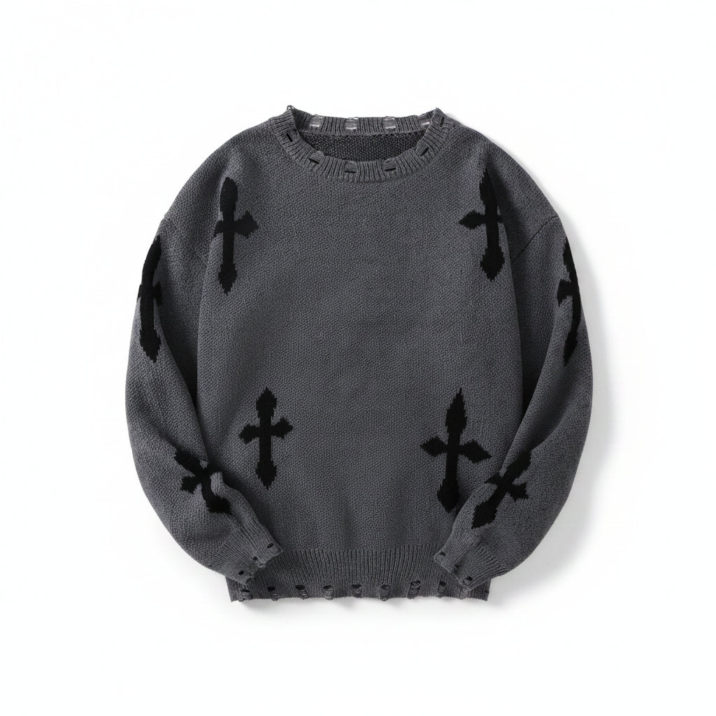 Distressed Cross Knit 006