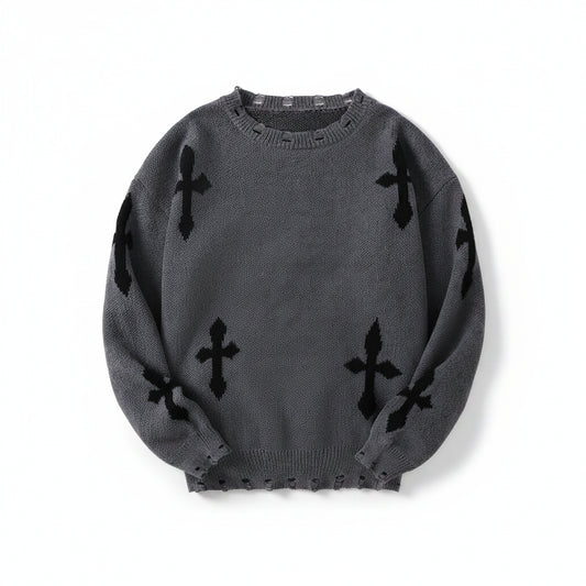 Distressed Cross Knit 006